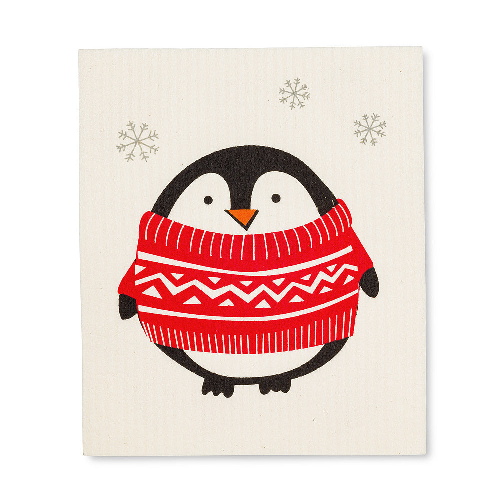 Holiday Penguin Dishcloths set of 2