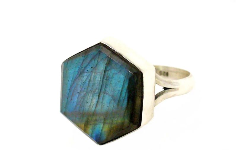 Honeybee Ring Labradorite Size 8