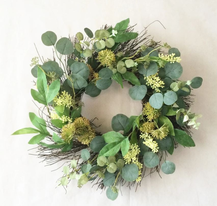 Mixed Leaves Green Wreath