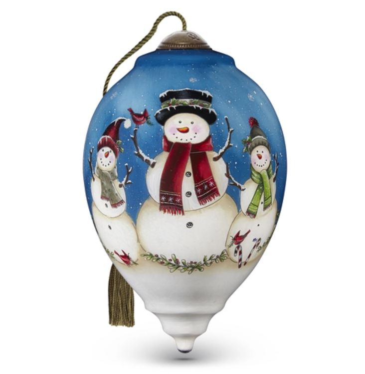 Ne qwa Snowflakes, Friendship & Winter Cheer Hand Painted Ornament