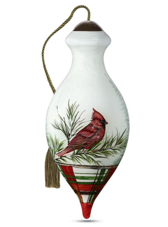 Ne qwa Woodland Lodge Cardinal Hand Painted Ornament