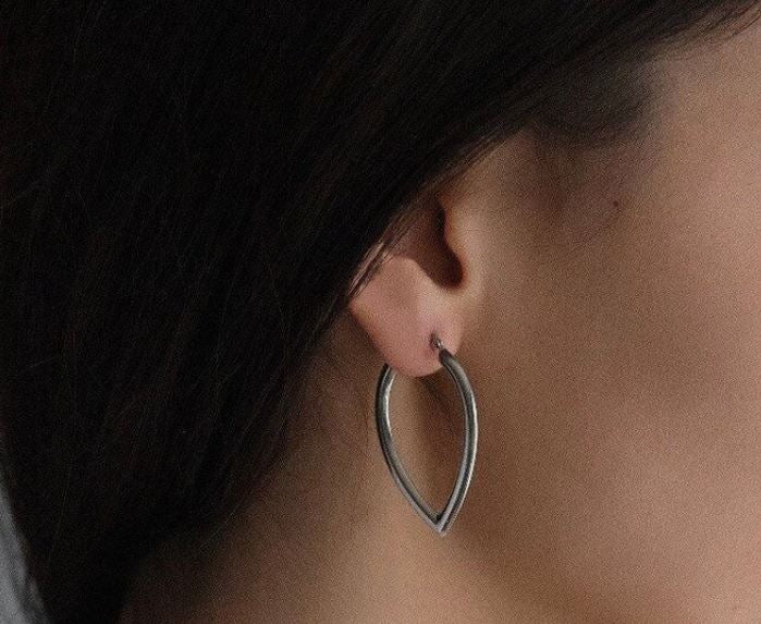 Peak Silver Hoop Earrings