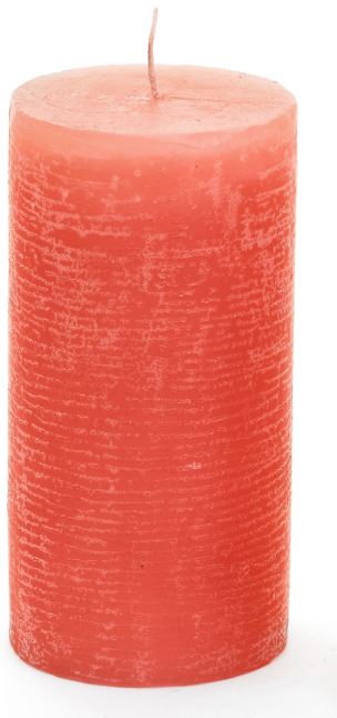 Rustic Coral Pillar Candle