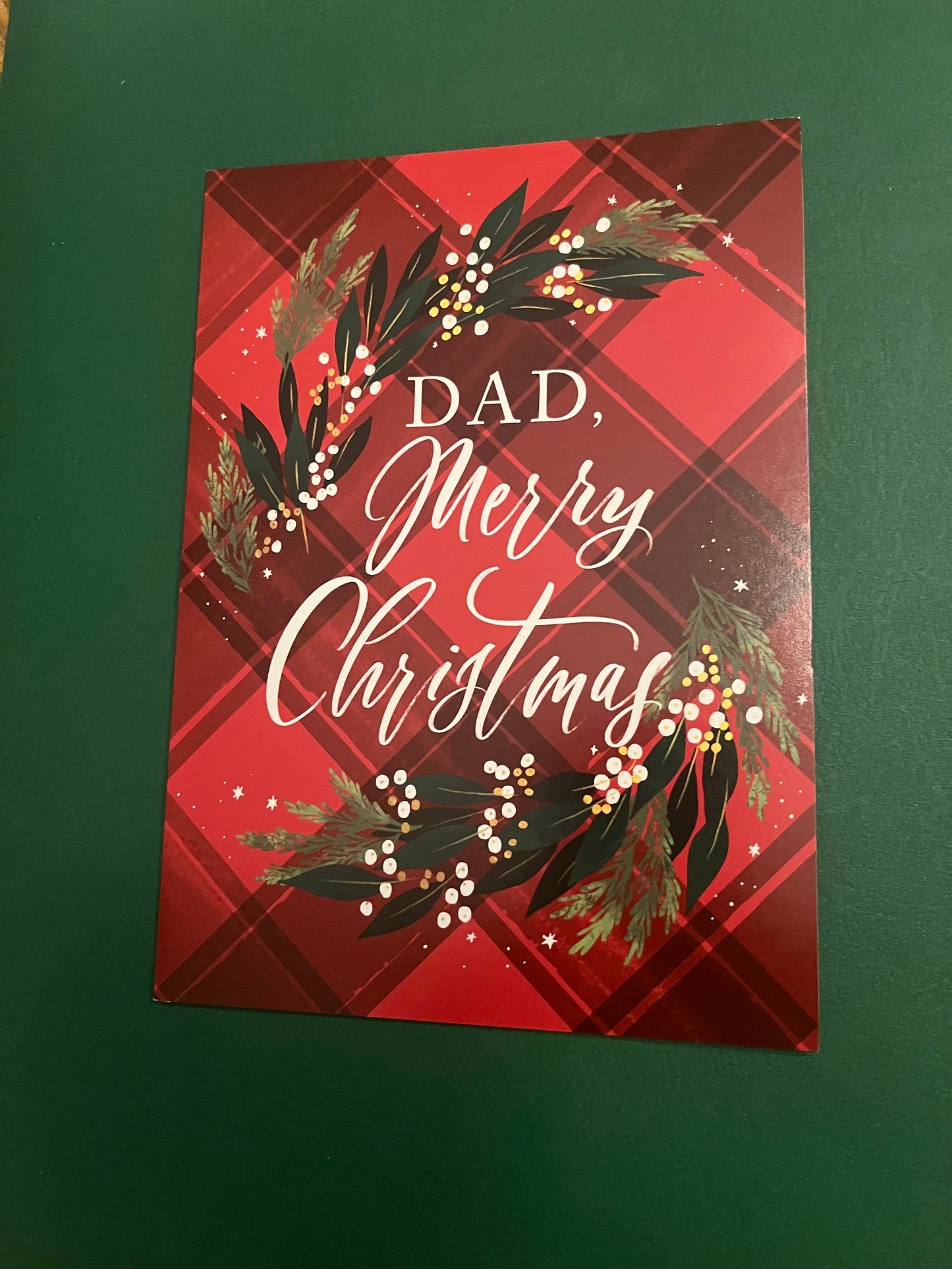 Red Plaid Dad Holiday Greeting Card