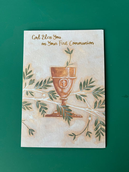 God Bless You On Your First Communion Card