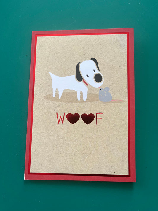 Woof Valentine's Greeting Card