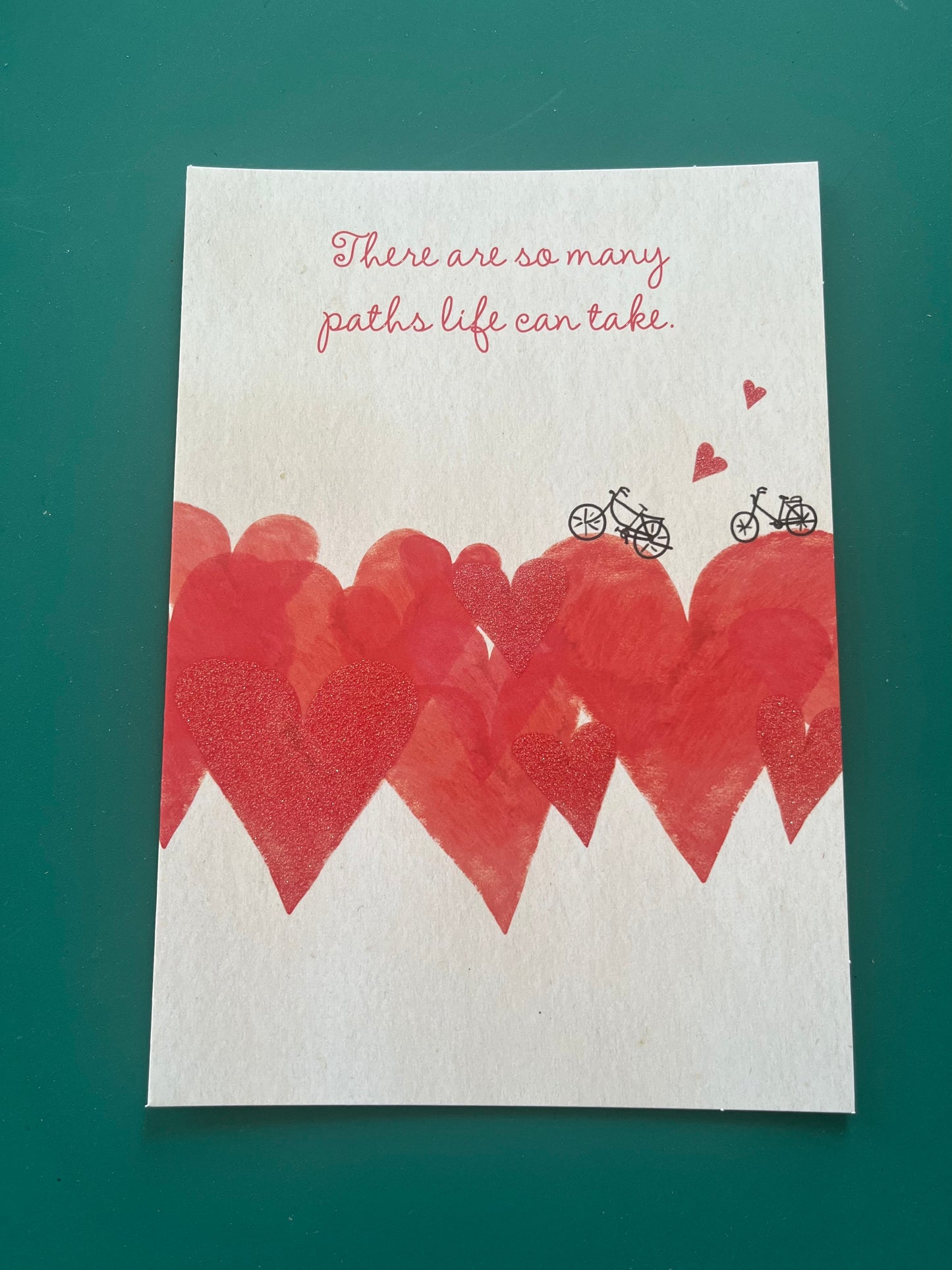 Bikes on Hearts Valentine's Greeting Card