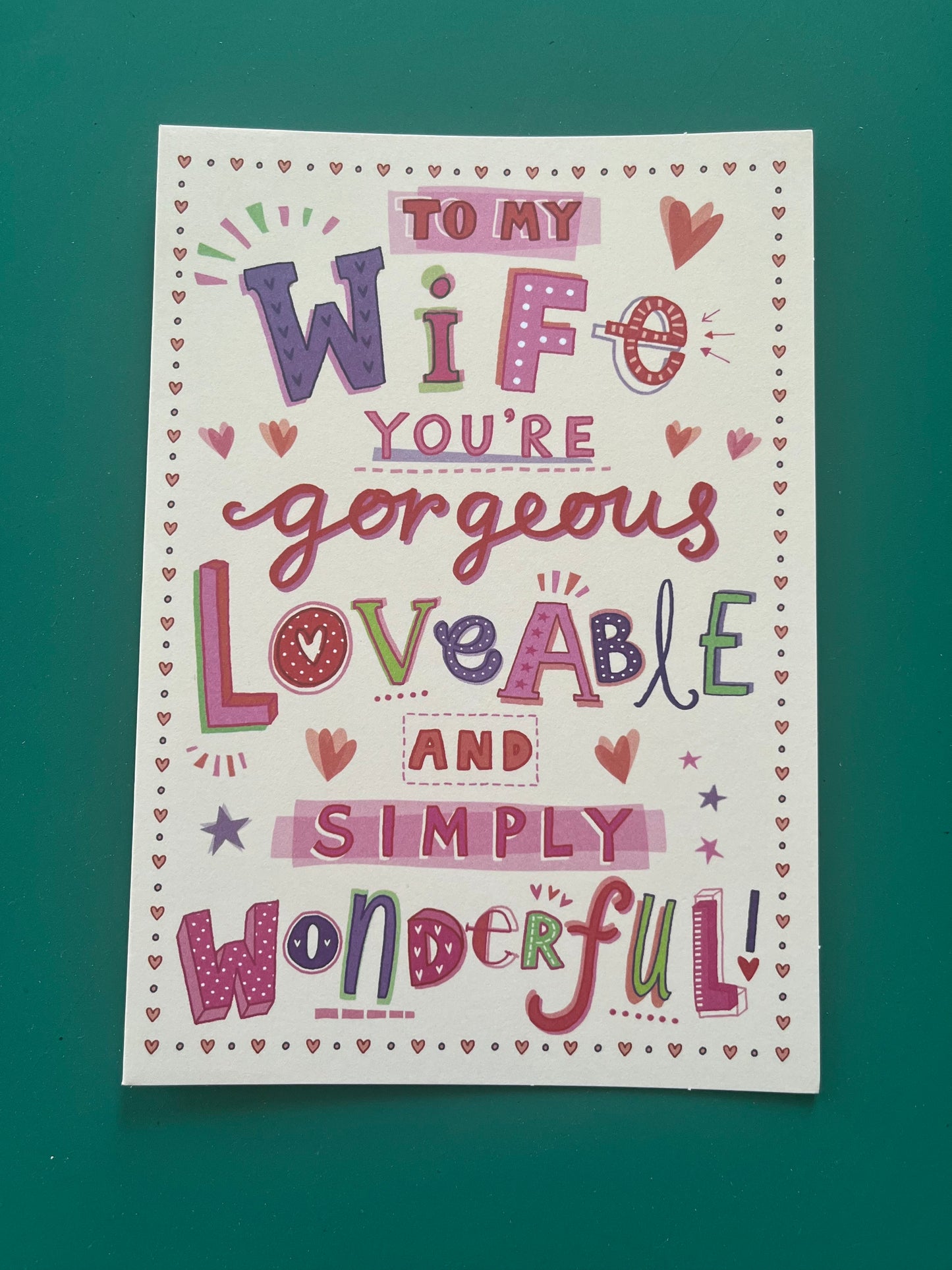 To My Wife Valentine's Greeting Card