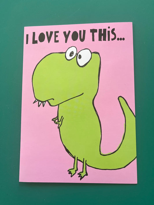 Dino Love You Valentine's Greeting Card