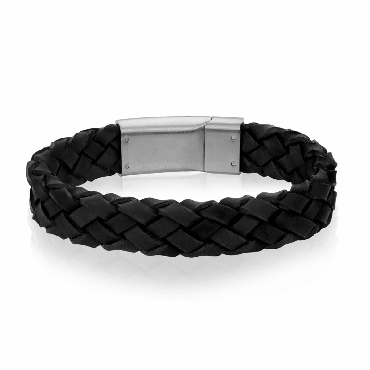 Italian Leather Bracelet Black