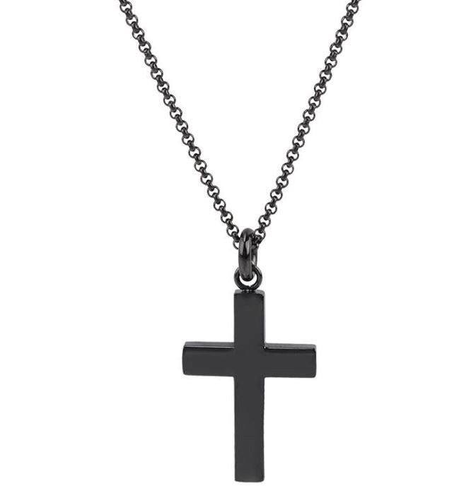 Black Steel Cross Pendant