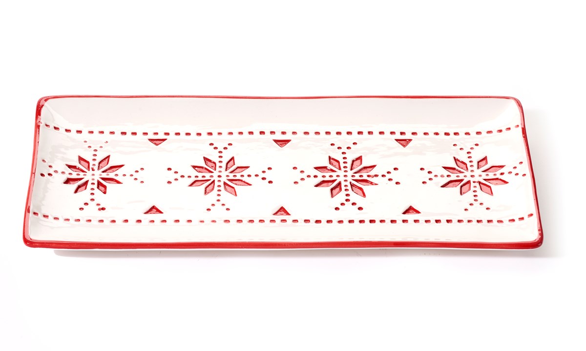 Serving Platter with Snowflake Design
