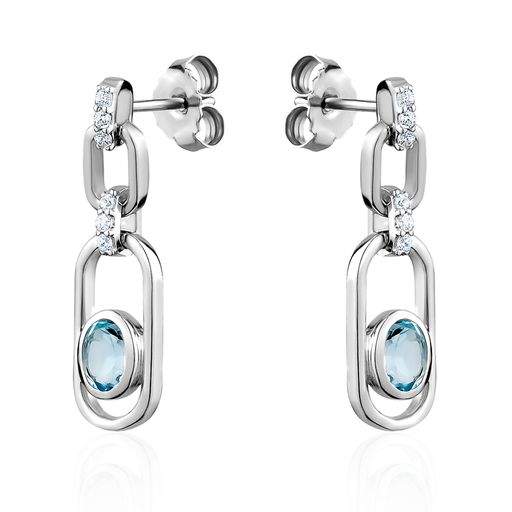 Sky Blue Topaz Link Earrings