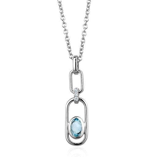 Sky Blue Topaz Link Necklace