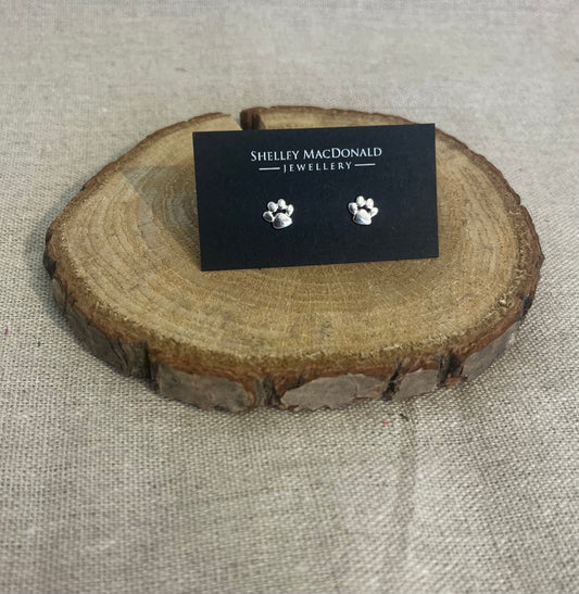 Small Paw Print Studs