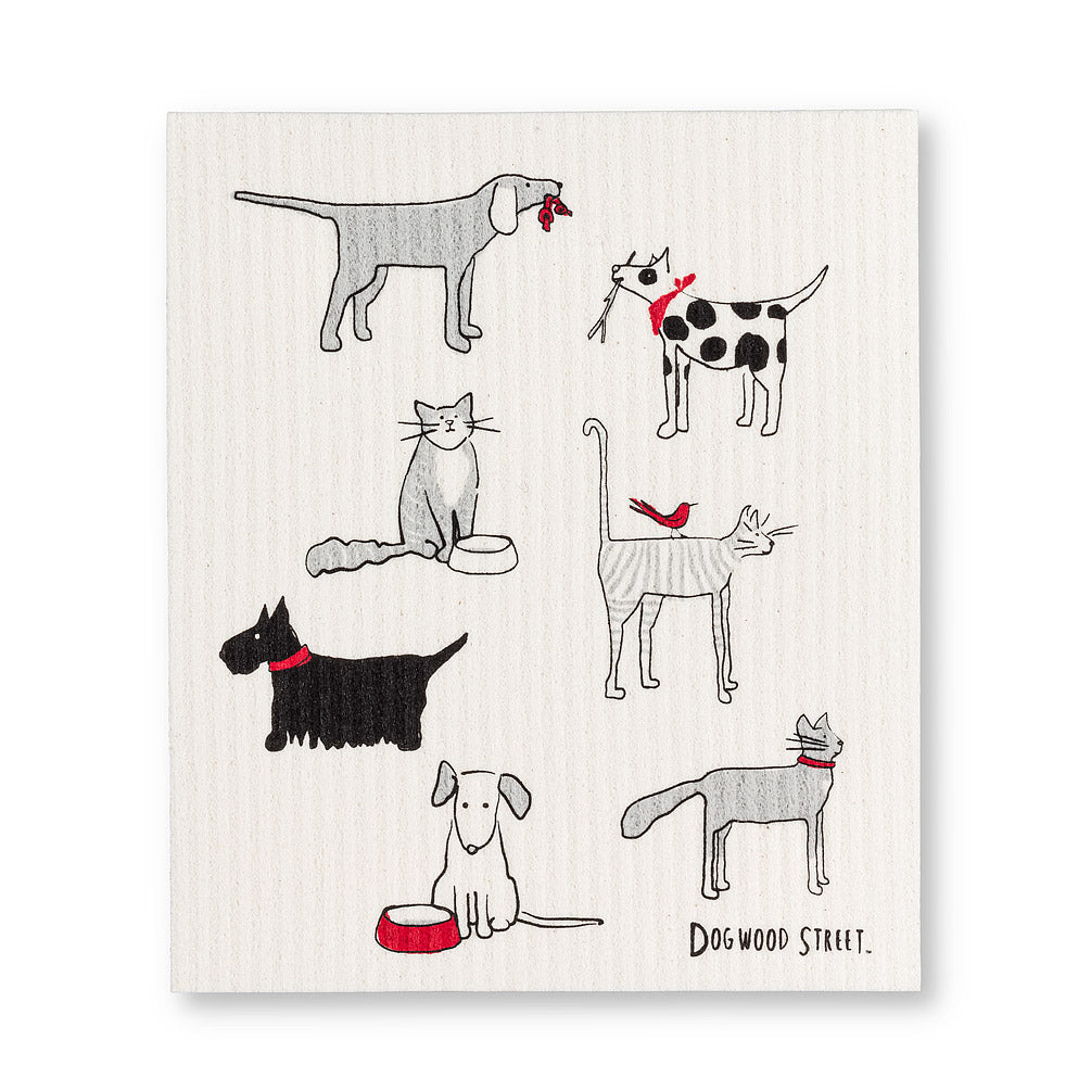 Dogs & Cats Dishcloths set/2
