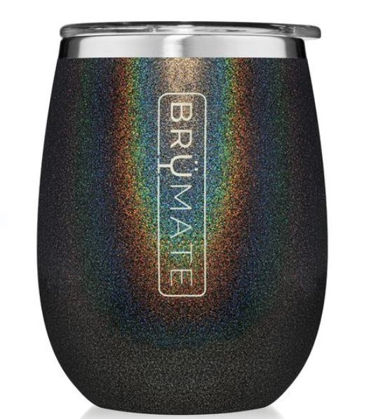 Brumate Uncork'd Glitter Charcoal Wine Glass