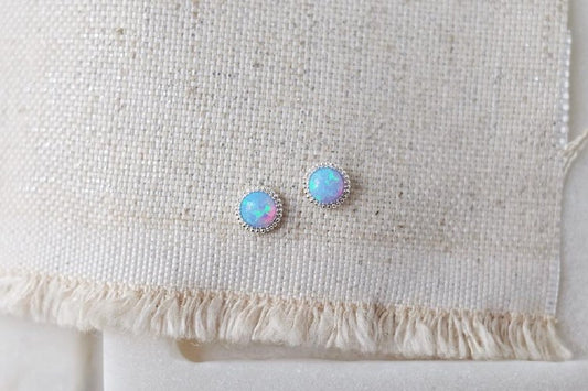 Braided Azure Opal Earrings