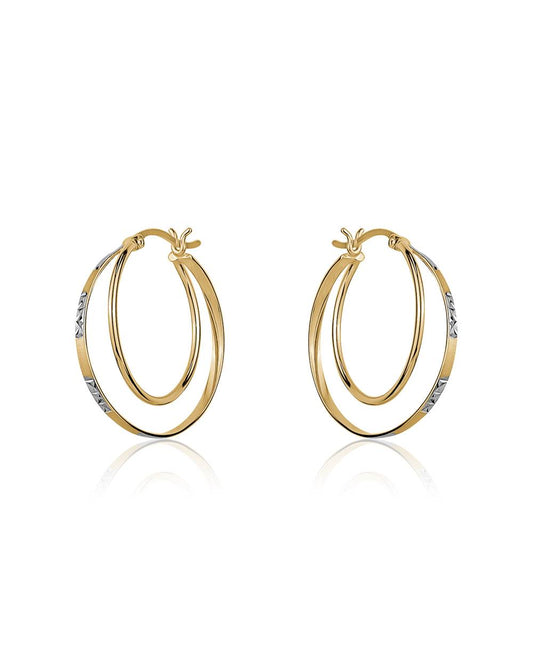 Cross Hoops with Gold plating