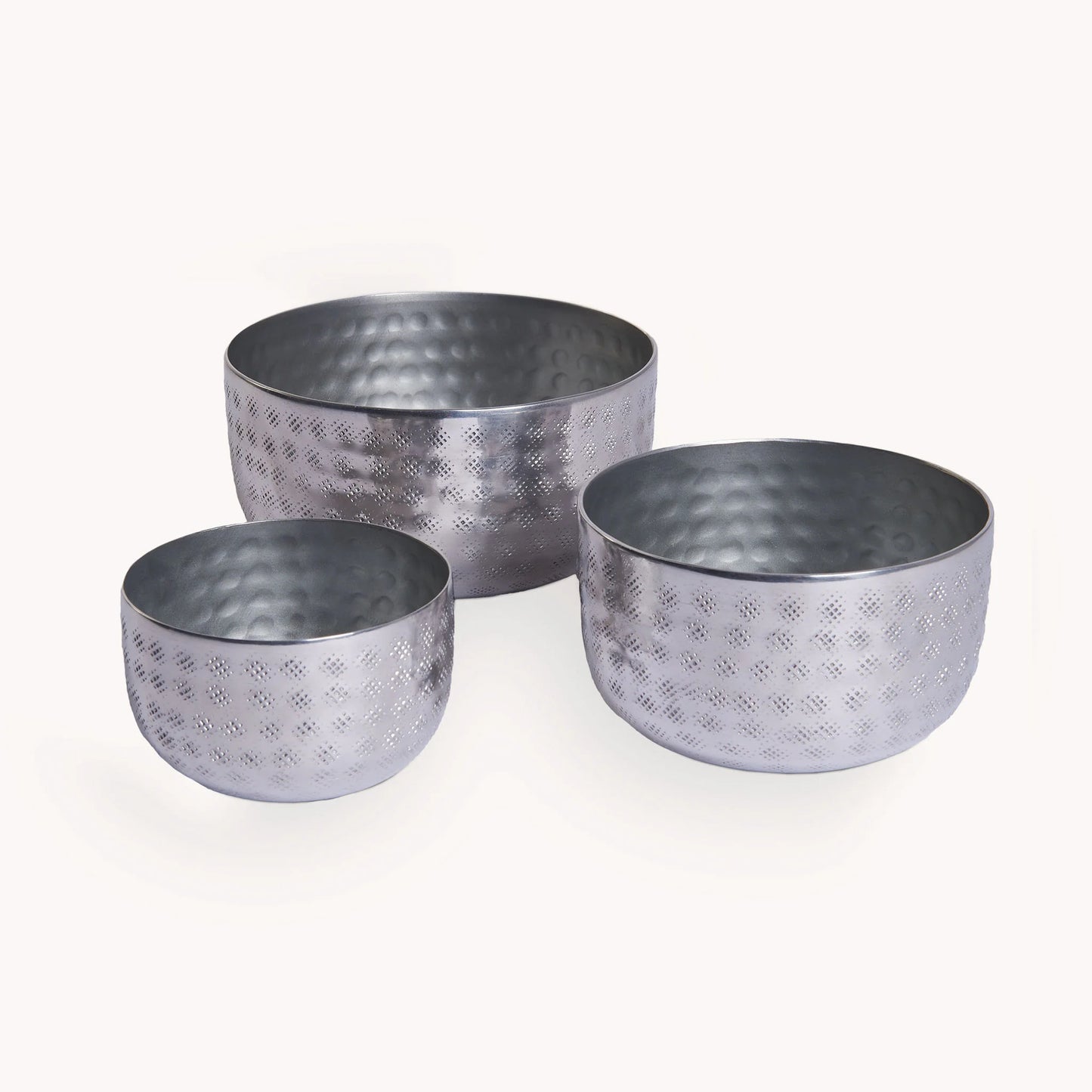 Hammered Bowl - Set of 3 - Silver