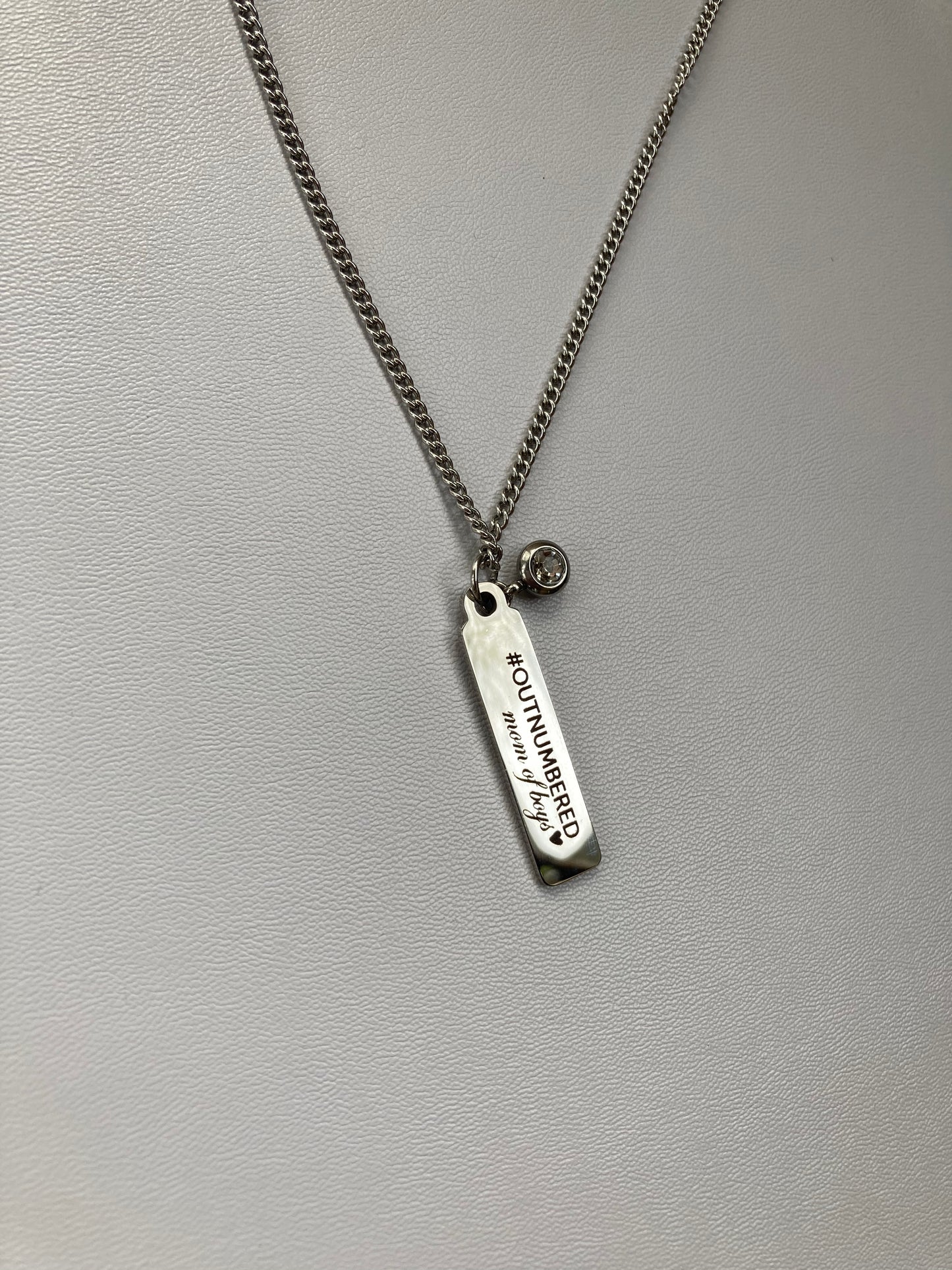 outnumbered Mom of boys Necklace