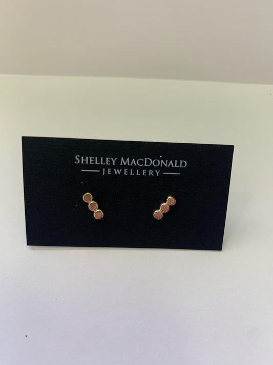 Gold Filled Hammered Circle Stud Earrings